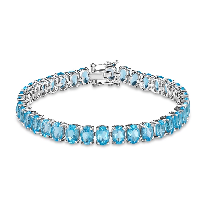 Sterling Silver Swiss Blue Topaz Bracelet
